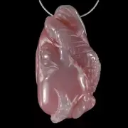 BD11405# Hand Carved Lizard Red Chalcedony Pendant Bead Gemstone
