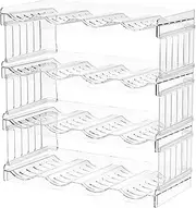 Water Bottle Organizer Stackable Water Bottle Organiser for Cabinet Water Bottle Storage Fridge Bottle Rack Holder Clear Plastic Wine Rack Kitchen Pantry Organization and Storage (4 Layers: 16)