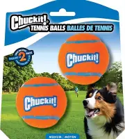 ChuckIt Tennis Balls for Fetch and Interactive Play Medium Dog Toy 2-Pack