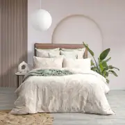 Renee Taylor Bentley Cotton Jacquard Quilt Cover/2x Pillowcases Nude