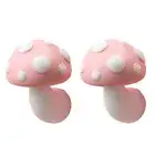 2pcs Fridge Stickers Attractive Ornament Cute Mushroom Fridge Stickers Mini