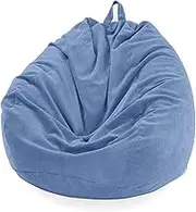 UYSOFRCV Bean Bag Gaming Chair Slipcover, Washable Premium Soft Corduroy, Stuffed Animal Storage Memory Foam Sack Beanbag Case for Adults Kids Teens,Dark Blue,85 * 110cm