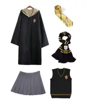 Girls Hufflepuff Full Set Costume Harry Potter Cosplay Book Week Dress Up