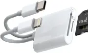 USB C Micro SD Card Reader for Iphone(2In1)Lightning Type C Dual Cable Dongle Ca
