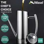 Wasel Kitchen Oil Bottle Stainless Steel Dispenser Olive Vinegar Pourer Spray