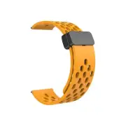 Magnetic Silicone Watch Band 20mm 22mm Waterproof Flexible Unisex Yellow