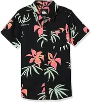 [Quiksilver] Boy's Apero Classic Button Up Woven Top Youth, Black AOP Mix Bag Ss 241