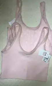 Maidenform Girls Pink, Lace back Sports Bra, Girls Size Large. NWT.