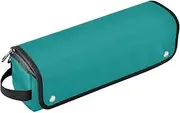 [sanluoli] Hair Tool Travel Bag with Removable Heat Resistant Mat Waterproof Portable Open Flat Travel Bag Dark Cyan Solid Color Pure Plain Portable Travel Essentials