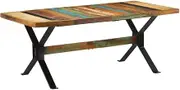 Farmhouse Table, Reclaimed Wood Kitchen Dinner Table 180x90x73 cm Wood for Room, Dining Set, Inch Solid Table