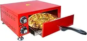 Electric Pizza Oven Indoor, 12" Countertop Pizza Oven with Adjustable Temperature & 60 Minutes Timer, Stainless Steel Pizza Maker Table Top Pizza Cooker, Heats up to 300℃, Large Viewing Window