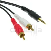 12ft 3.5mm 2RCA Male Stereo Adapter Audio Cable Plug Jack PC Ipod MP3 TV PC