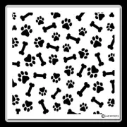 12 X 12-inch Paw Prints & Bones Craft STENCIL Template Pattern/Dog/Puppy/Pets