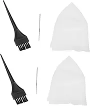 Hair Coloring Cap Kit 2 Sets of Reusable Highlighting Hair Treatment Hat Brush 6 Pieces for Home Salon Hair Coloring