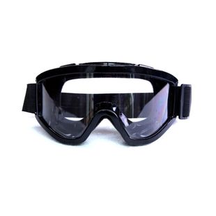 黑色橡膠防風護目鏡(防噴濺防唾沫防沙粒/可內戴眼鏡)-1入