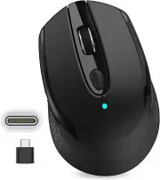 USB C Wireless Mouse Type C Silent Mouse for Macbook Air/Pro 2.4G Cordless Mouse
