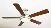 Ceiling Fan with Light and Remote Control Ursa Nickel Silver/Walnut 132 CM