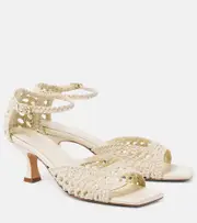 [Souliers Martinez] Souliers Martinez Veronica woven leather sandals AU 10 white
