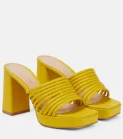 [Gianvito Rossi] Gianvito Rossi Lena 95 leather mules AU 7 yellow