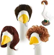 Porch Geese Hair Wig - Wig Costume for Lawn Statue | Set of 3 Garden Statue Decor Costumes, Lawn Decoration Accessories for Outdoor Patio Yard
