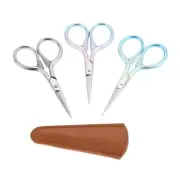 Stainless Steel Facial Hair Scissors Eyebrows Beard Moustache Trimming 3 Colour