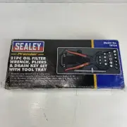 SEALEY TBT28 Tool Tray with Oil Filter Wrench, Pliers & Drain Plug Set 21pc