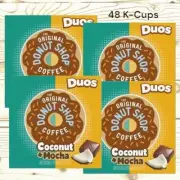 Donut Shop Coffee DUOS COCONUT MOCHA Chocolatey 12 K-Cups Pods (4 Pk) Med Roast