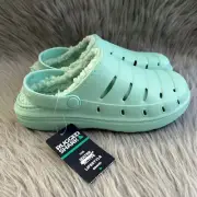Rugged Shark Lined Clogs Girl Size 5 Mint Blue Slip On Shoes Sandals Lightweight