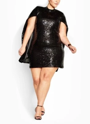 CITY CHIC Aurelia Dress in Black Plus Size Medium / 18 NWT [RRP $199.95]