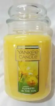 Yankee Candle FLOWERS IN THE SUN Large Jar 22 Oz Housewarmer Yellow New Label