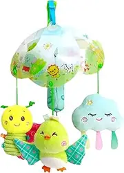 Baby Stroller Toys | Toddler Crib Rattle Cartoon Car Seat Baby Doll | Interactive Musical Doll Stroller Activity Toy for Children Boys Girls