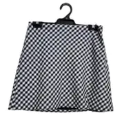 DOTTI Womens Size 10 Black White Checked A-line Mini Skirt Lined RRP $59.95