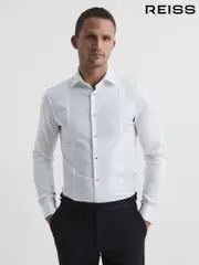 Reiss White Marcel Slim Fit Dinner Shirt (T44878) | $240