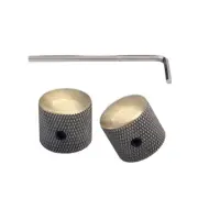 2 Pcs Volume Tone Control Knobs Pedal Footswitch Topper Metal Guitar Knobs