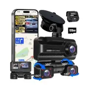 2in1 Dash Cam 4 Channel 360 Camera for Car, Front Rear Inside DashCam, 4K Ful...