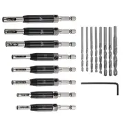 16* Self Centering Drill Bit Kit 5/64" - 1/4" Door Hinge Drill Bit Accessories
