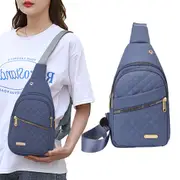 Women Crossbody Shoulder Bag Chest Sling Bag for Travel - Blue