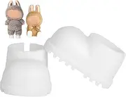 Sunla Doll Shoes for Labubu, Cute Shoes Accessories for 17cm Doll Compatible with Sitting Standing Series, Silicone Doll Rain Shoes(1 Pair White, No Doll)