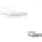 Bed Frame with Headboard and Footboard Single Bed Mattress Base Metal vidaXL