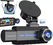 3 Channel 2.5K Dash Cam Front and Rear, 1440P Dash Camera for Cars, Triple Car C