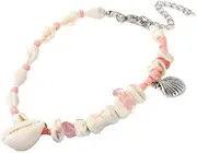 [Namzi] Turtle Starfish Bracelet Anklet for Women Boho Blue Anklet String Colorful Summer Beach Jewelry,Pink B, 7.48inch, no gemstone