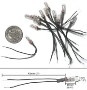 12pc 4mm AFX size HO Slot Car INCANDESCENT light bulb Aurora BTO CLEAR 12-24v