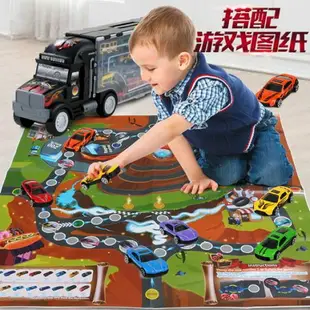 兒童大號貨櫃車玩具合金小汽車仿真模型套裝男孩賽車1-2-3-4-6歲