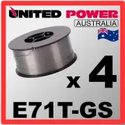 4 x 1kg 0.8mm E71T-GS GASLESS MIG WELDING WIRE FLUX CORED MILD STEEL *NO GAS*