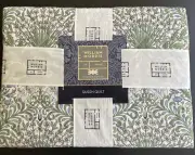 NWT William Morris At Home Garden Leaf Green Queen Quilt Blue Floral Botanical