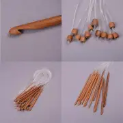 1.2m 48" 12 Different Size/Set Tunisian Carbonized Bamboo Needle Crochet Hook CR