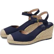 NWT Cole Haan Women's Cloudfeel Espadrille Wedge 80mm II Platform, Navy-Size 6.5