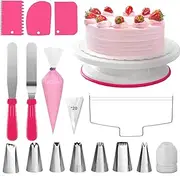 Cake Decorating Kit,35pcs Cake Decorating Supplies with Cake Turntable,Icing Tips, Modeling Tools,Icing Smoothers, Pastry Bags and Other Cake Decorating Accessories for Beginners