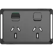 Clipsal Pro Series, cover frame, 2 switches & 2 sockets, 10 A, Black - P3025C-BK