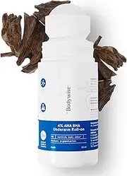 Be Bodywise 4% Aha Bha Underarm Roll On 50ml | 2% Lactic Acid, 1% Mandelic Acid, 1% Salicylic Acid | Controls Odour & Reduces Pigmentation | 0% Alcohol & 0% Aluminium | Oudh Fragrance